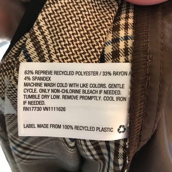 Ava & Viv Brown Plaid Mid-Rise Stretch Ankle Pants NWT 24W - Picture 8 of 8